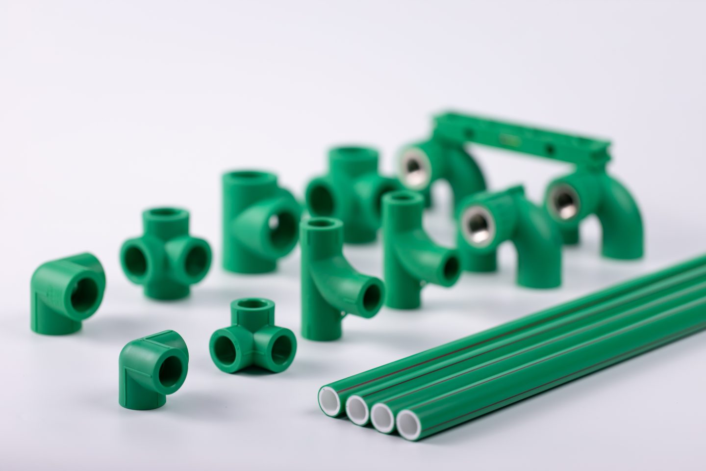 PPR pipe and fittings manufacturing display